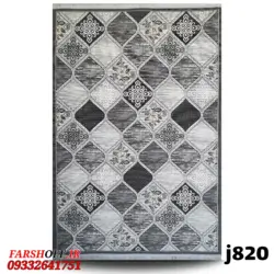 گلیم فرش فانتزی زمینه دودی کد j820 - فرش ارزان