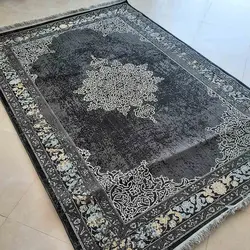 گلیم وینتیج زمینه دودی کد 100 - فرش ارزان
