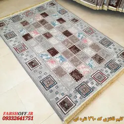 گلیم فانتزی نقره ای تراکم 700 کد j760no - فرش ارزان