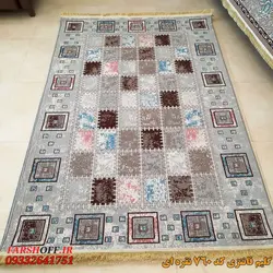 گلیم فانتزی نقره ای تراکم 700 کد j760no - فرش ارزان