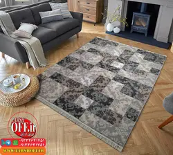 گبه ارزان طرح وینتیج طوسی 226 - فرش ارزان