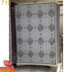 گلیم فرش طوسی فانتزی کد 712t - فرش ارزان