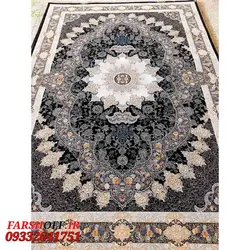 فرش جدید آروانا سرمه ای 700 شانه طلاکوب - فرش ارزان