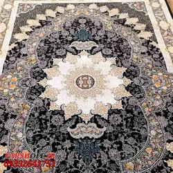 فرش جدید آروانا سرمه ای 700 شانه طلاکوب - فرش ارزان