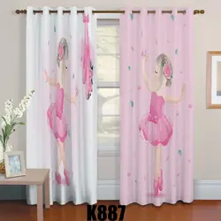 ست فرش پرده طرح دخترانه کدF464