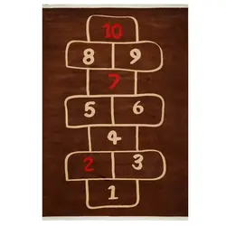 فرش کودک لی لی زمینه قهوه ای کد 100206