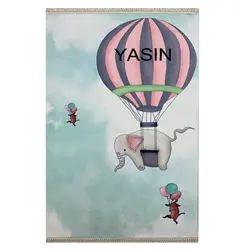 فرش کودک چاپی فیل بالن سوار کد1071