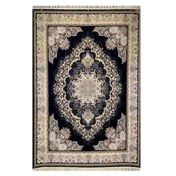 فرش ماشینی ۱۲۰۰شانه زمینه ذغالی کدSH-1249