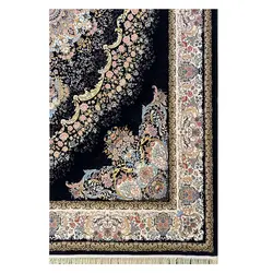 فرش ماشینی ۱۲۰۰شانه زمینه ذغالی کدSH-1249