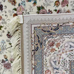 فرش ماشینی ۱۲۰۰ شانه زمینه کرم کدSH-1238