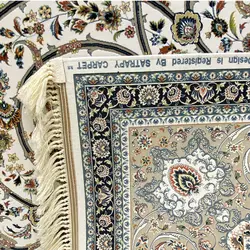 فرش ماشینی ۱۲۰۰ شانه زمینه کرم کدSH-1235