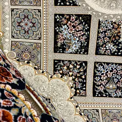 فرش ۷۰۰ شانه زمینه سرمه ای SH-705