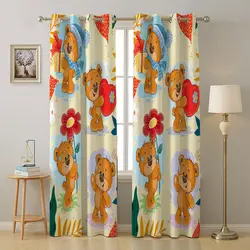 ست فرش پرده خرس مهربون کدF401