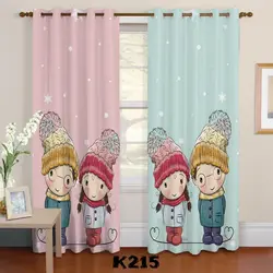 ست فرش پرده دخترپسرکلاه دار F319