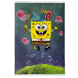 فرش باب اسفنجی زمینه بنفش کد100291