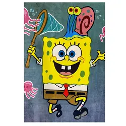 فرش باب اسفنجی زمینه بنفش کد100291