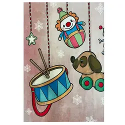 فرش عروسکی دخترانه زمینه صورتی کد100276