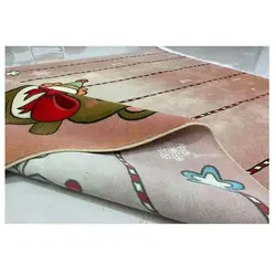 فرش عروسکی دخترانه زمینه صورتی کد100276