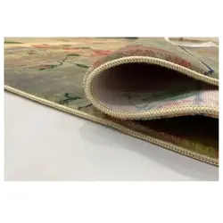 فرش فانتزی طرح گل زمینه نسکافه ایی کد100452