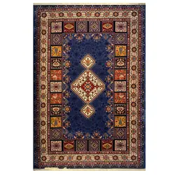 فرش گبه زمینه سرمه ایی کد H50204