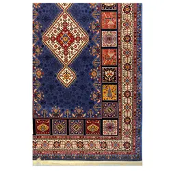 فرش گبه زمینه سرمه ایی کد H50204
