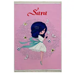 فرش کودک اختصاصی پری و پروانه صورتی