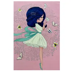 فرش کودک اختصاصی پری و پروانه صورتی