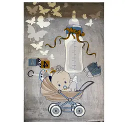 فرش کودک طرح کالسکه نوزاد کد SB940