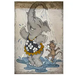 فرش کودک طرح فیل و موش کد SB915