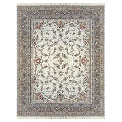 فرش ماشینی 1500 شانه طرح افشان کرم