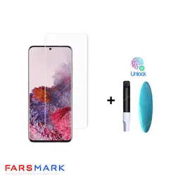 گلس فول چسب مات Samsung Galaxy S20 با چسپ UV