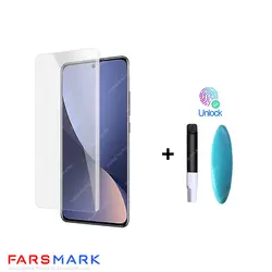 گلس فول چسب شفاف Xiaomi 12 با چسپ UV