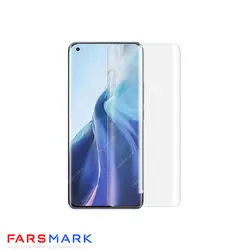 گلس فول چسب شفاف Xiaomi Mi 11 Ultra با چسپ UV