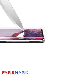 گلس فول چسب شفاف Samsung Galaxy S20 Plus با چسپ UV