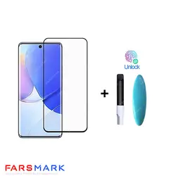 گلس فول چسب شفاف Huawei Nova 9 SE با چسپ UV
