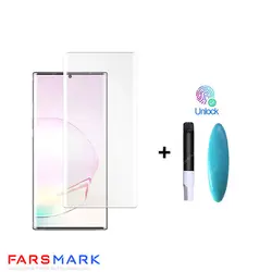 گلس فول چسب شفاف Samsung Galaxy Note 20 Ultra با چسپ UV