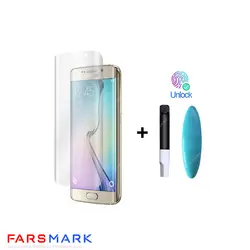 گلس فول چسب شفاف Samsung Galaxy S6 Edge با چسپ UV
