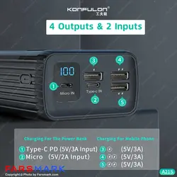 پاوربانک اصلی کانفلون Konfulon A21S 40000mAh 15W