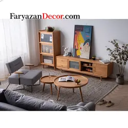 میز جلو مبلی و عسلی فریازان دکور مدل لبه دار چوب بلوط