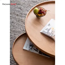 میز جلو مبلی و عسلی فریازان دکور مدل لبه دار چوب بلوط