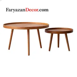 میز جلو مبلی و عسلی فریازان دکور مدل لبه دار چوب بلوط
