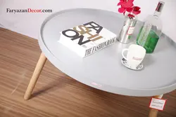 میز جلو مبلی فریازان دکور مدل لبه دار پایه خودرنگ قطر ۶۰ تا ۱۰۰