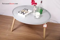 میز جلو مبلی فریازان دکور مدل لبه دار پایه خودرنگ قطر ۶۰ تا ۱۰۰