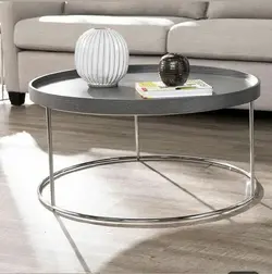 میز جلو مبلی لبه دار فریازان دکور مدل پایه فلزی 60