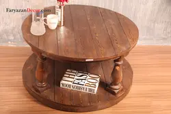میز جلو مبلی فریازان دکور مدل انگلیسی گرد