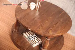 میز جلو مبلی فریازان دکور مدل انگلیسی گرد