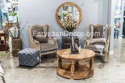 میز جلو مبلی فریازان دکور مدل انگلیسی گرد