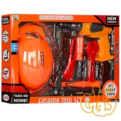 ست ابزار با دریل باطری خور و کلاه ایمنی 36778-76