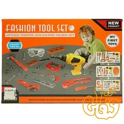 ست ابزار با دریل باطری خور و کلاه ایمنی 36778-76