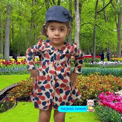 پیراهن دخترانه مدل برگی ‌